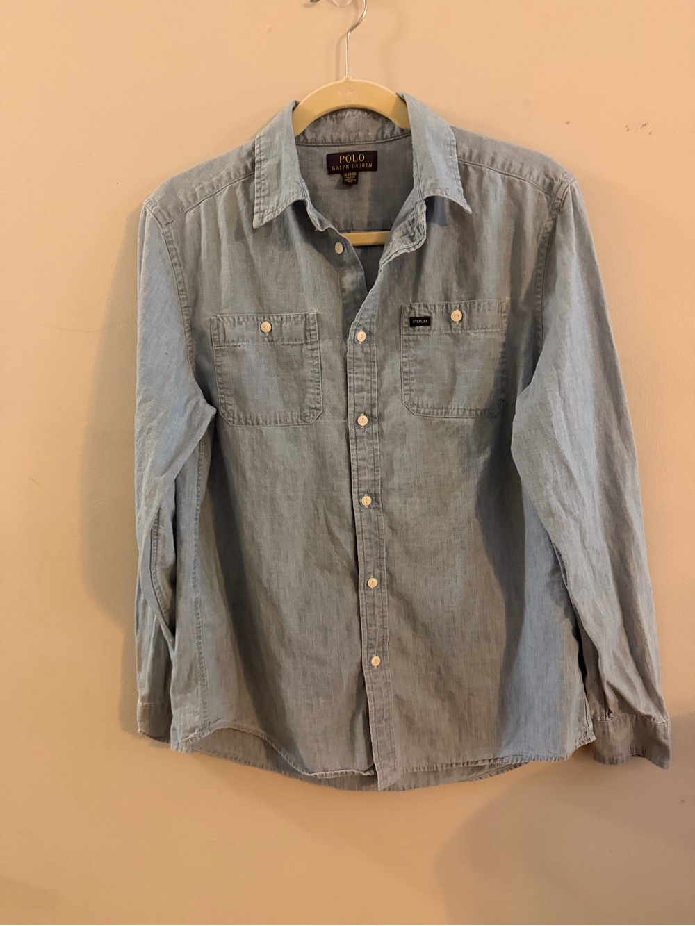 Polo by Ralph Lauren Boys 18/20 Light Blue Chambray Button-Down Shirt
